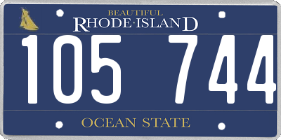 RI license plate 105744