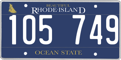 RI license plate 105749