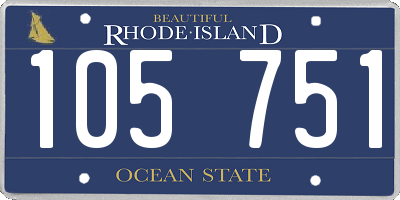 RI license plate 105751
