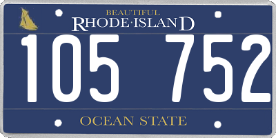 RI license plate 105752