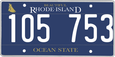 RI license plate 105753