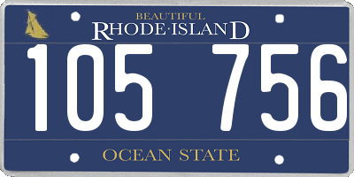RI license plate 105756