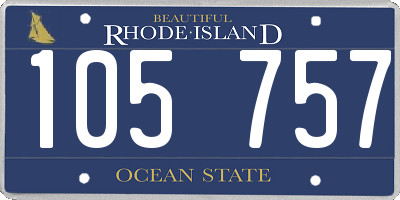 RI license plate 105757