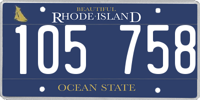 RI license plate 105758