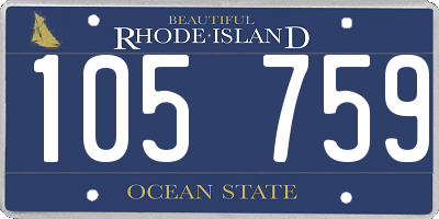 RI license plate 105759