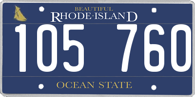 RI license plate 105760