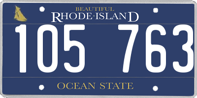 RI license plate 105763