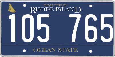 RI license plate 105765
