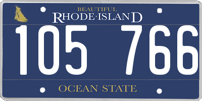RI license plate 105766