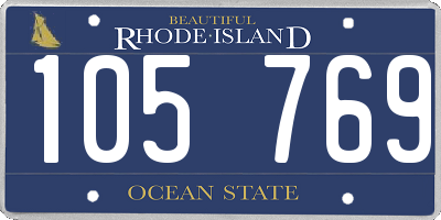 RI license plate 105769