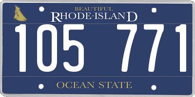 RI license plate 105771