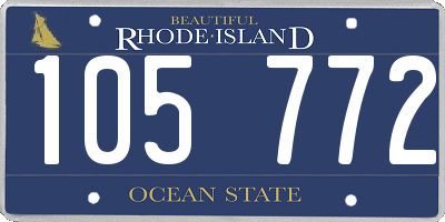 RI license plate 105772