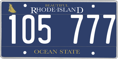 RI license plate 105777