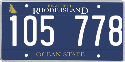 RI license plate 105778