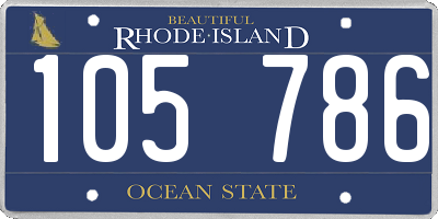 RI license plate 105786