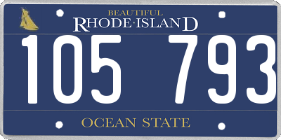 RI license plate 105793
