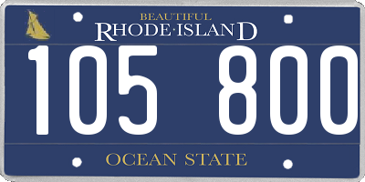 RI license plate 105800