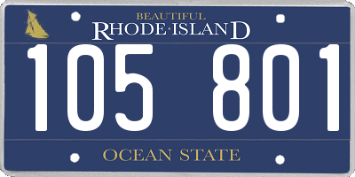 RI license plate 105801