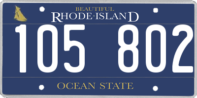 RI license plate 105802