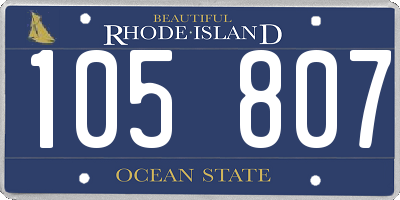 RI license plate 105807