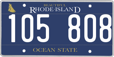 RI license plate 105808