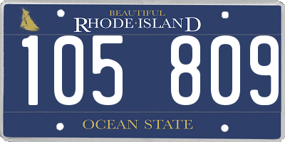 RI license plate 105809
