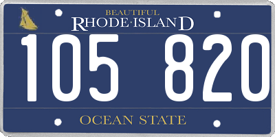 RI license plate 105820
