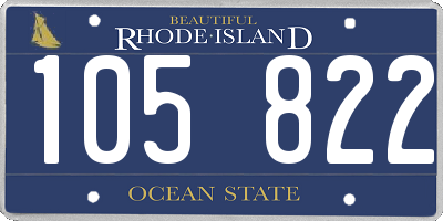 RI license plate 105822
