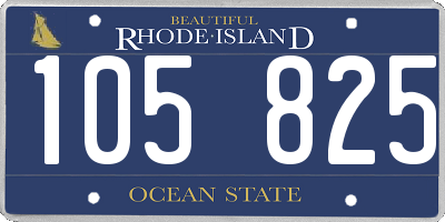 RI license plate 105825