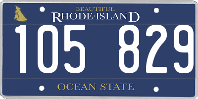 RI license plate 105829