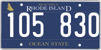RI license plate 105830