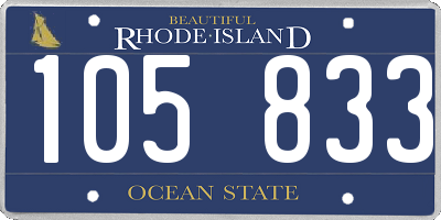 RI license plate 105833