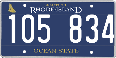RI license plate 105834