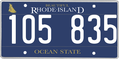 RI license plate 105835