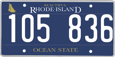 RI license plate 105836