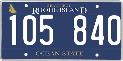 RI license plate 105840