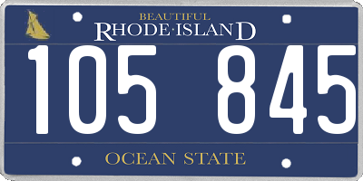 RI license plate 105845