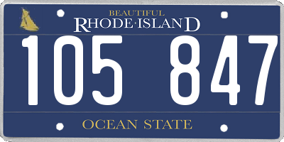 RI license plate 105847