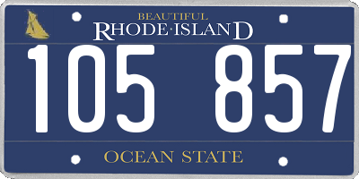 RI license plate 105857