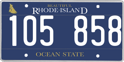 RI license plate 105858