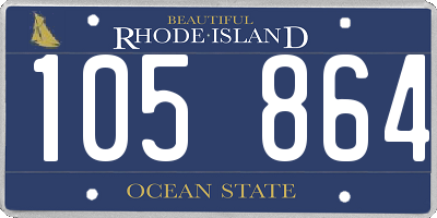 RI license plate 105864