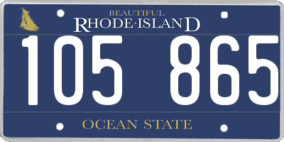 RI license plate 105865
