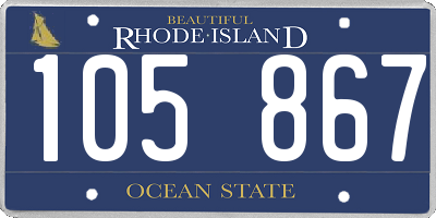 RI license plate 105867