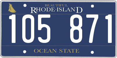 RI license plate 105871