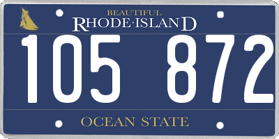 RI license plate 105872