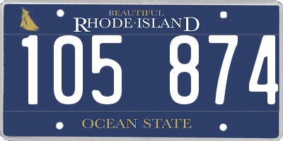 RI license plate 105874