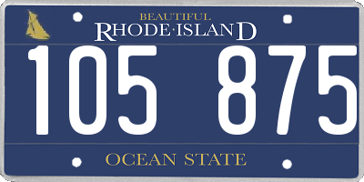 RI license plate 105875