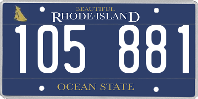 RI license plate 105881