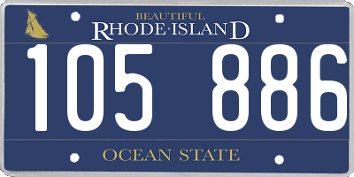 RI license plate 105886
