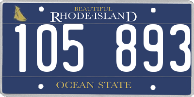 RI license plate 105893